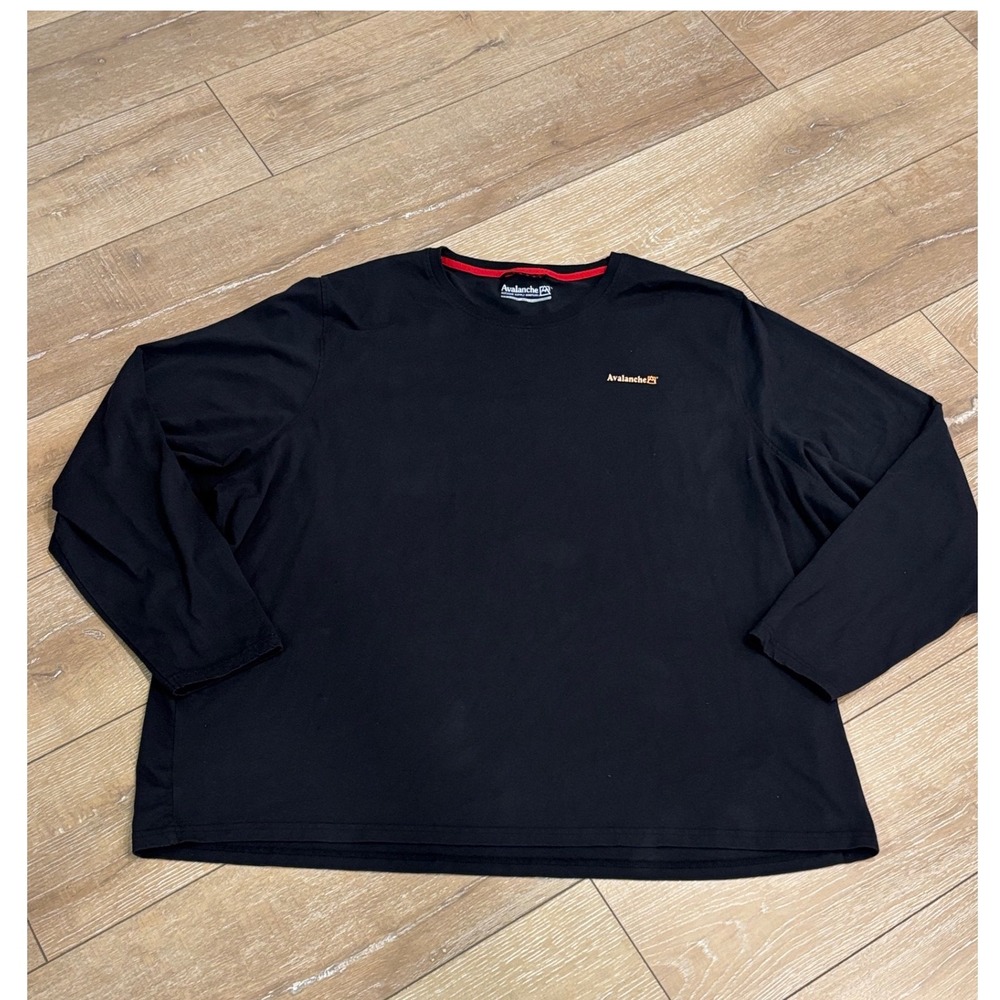 Avalanche Outdoor Supply Co Mens Long Sleeve T-Shirt Black 2XL Cotton Blend Logo